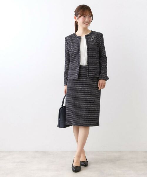 Reflect / リフレクト ノーカラージャケット | 【フォーマル／入卒／セットアップ可】ツイードジャケット | 詳細12