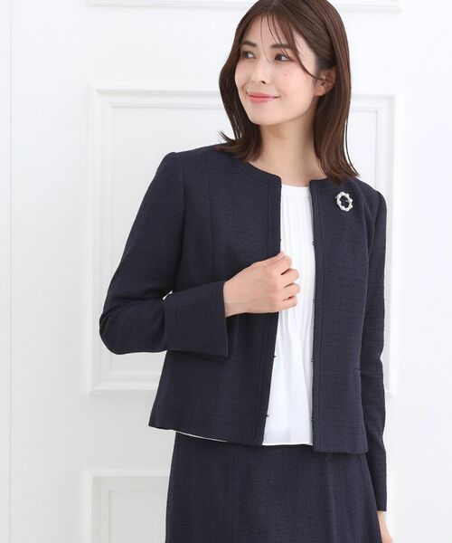 Reflect / リフレクト ノーカラージャケット | 【フォーマル／入卒／セットアップ可】ツイードジャケット | 詳細2