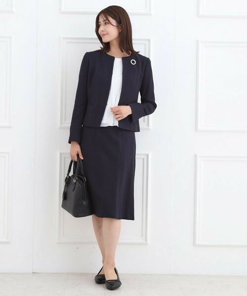 Reflect / リフレクト ノーカラージャケット | 【フォーマル／入卒／セットアップ可】ツイードジャケット | 詳細4