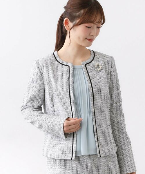 Reflect / リフレクト ノーカラージャケット | 【フォーマル／入卒／セットアップ可】ツイードジャケット | 詳細6