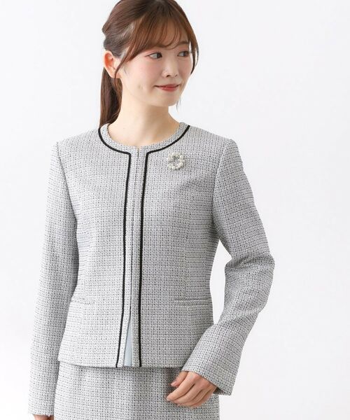 Reflect / リフレクト ノーカラージャケット | 【フォーマル／入卒／セットアップ可】ツイードジャケット | 詳細7