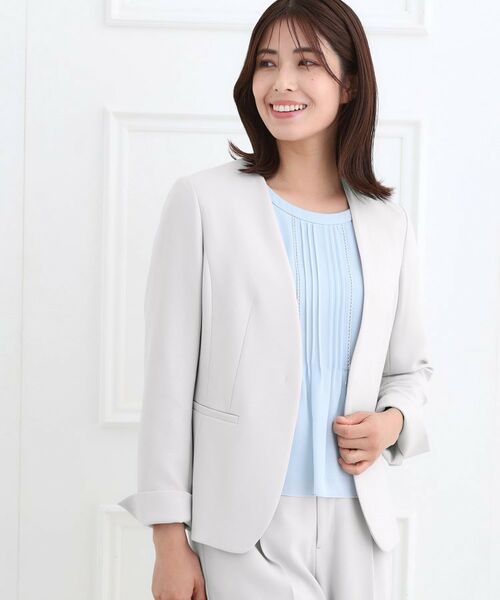 Reflect / リフレクト ノーカラージャケット | 【フォーマル/入卒/セットアップ可】ノーカラージャケット | 詳細3