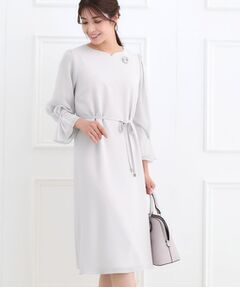 Reflect / リフレクト ミニ丈・ひざ丈ワンピース | 【フォーマル／入卒／付属リボン付き】スリーブデザインジョーゼットワンピース