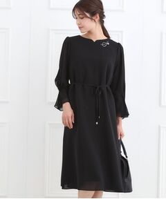 Reflect / リフレクト ミニ丈・ひざ丈ワンピース | 【フォーマル／入卒／付属リボン付き】スリーブデザインジョーゼットワンピース
