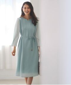 Reflect / リフレクト ミニ丈・ひざ丈ワンピース | 【フォーマル／入卒／付属リボン付き】スリーブデザインジョーゼットワンピース