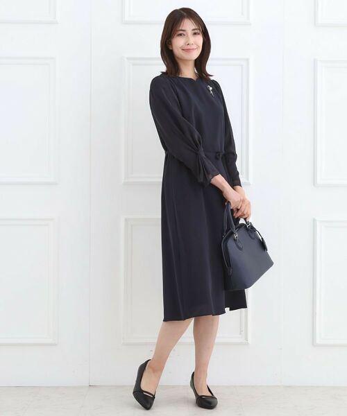 Reflect / リフレクト ミニ丈・ひざ丈ワンピース | 【フォーマル/入卒/付属リボン付き】スリーブデザインジョーゼットワンピース | 詳細15