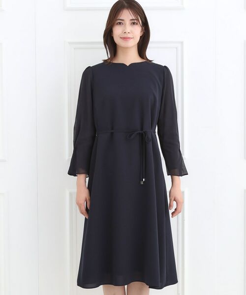Reflect / リフレクト ミニ丈・ひざ丈ワンピース | 【フォーマル/入卒/付属リボン付き】スリーブデザインジョーゼットワンピース | 詳細18