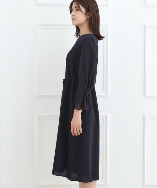 Reflect / リフレクト ミニ丈・ひざ丈ワンピース | 【フォーマル/入卒/付属リボン付き】スリーブデザインジョーゼットワンピース | 詳細19