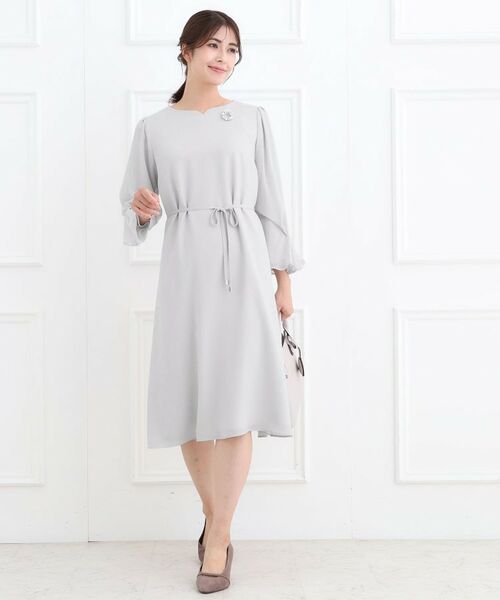 Reflect / リフレクト ミニ丈・ひざ丈ワンピース | 【フォーマル/入卒/付属リボン付き】スリーブデザインジョーゼットワンピース | 詳細2