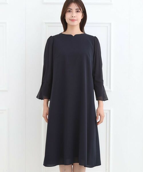 フォーマル／入卒／付属リボン付き】スリーブデザインジョーゼット