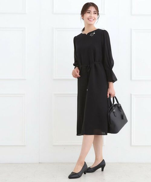 Reflect / リフレクト ミニ丈・ひざ丈ワンピース | 【フォーマル/入卒/付属リボン付き】スリーブデザインジョーゼットワンピース | 詳細7