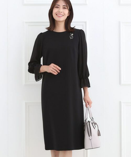 Reflect / リフレクト ミニ丈・ひざ丈ワンピース | 【フォーマル/入卒/セットアップ可】キャンディスリーブワンピース(ブラック(019))