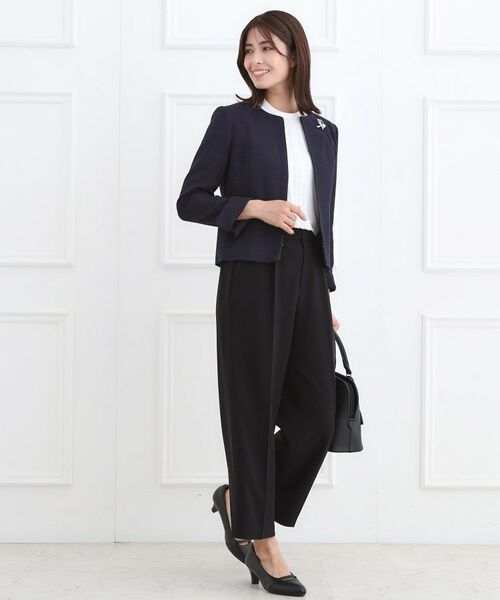 Reflect / リフレクト パンツ | 【フォーマル／入卒／セットアップ可】タック入りワイドパンツ | 詳細10