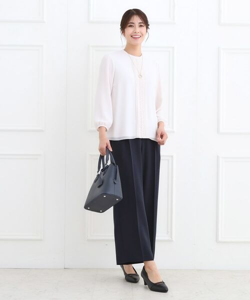 Reflect / リフレクト パンツ | 【フォーマル／入卒／セットアップ可】タック入りワイドパンツ | 詳細13