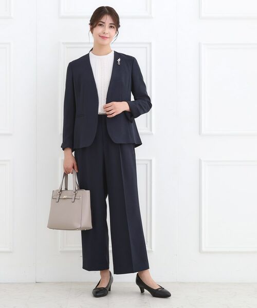 Reflect / リフレクト パンツ | 【フォーマル／入卒／セットアップ可】タック入りワイドパンツ | 詳細14