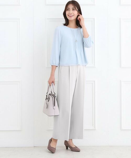 Reflect / リフレクト パンツ | 【フォーマル／入卒／セットアップ可】タック入りワイドパンツ | 詳細5