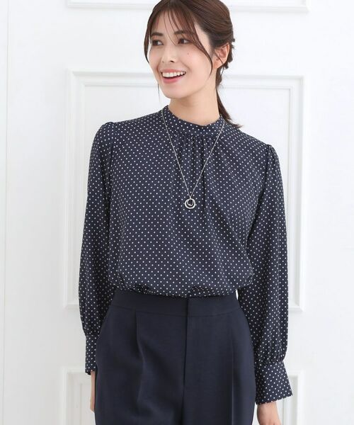 Reflect / リフレクト シャツ・ブラウス | 【フォーマル/入卒】ドットプリントブラウス(ネイビー(194))