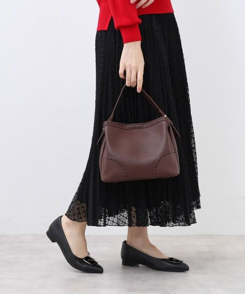 Reflect / リフレクト ハンドバッグ | 【収納力◎／付属ストラップあり】バイカラーステッチバッグ | 詳細2