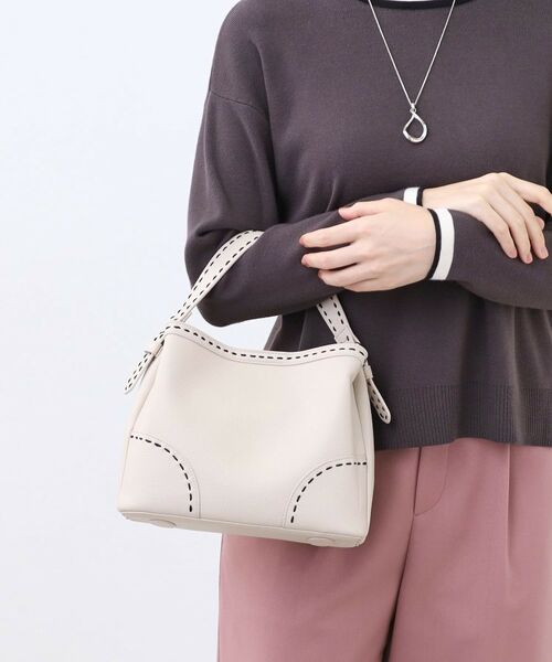 Reflect / リフレクト ハンドバッグ | 【収納力◎／付属ストラップあり】バイカラーステッチバッグ | 詳細7