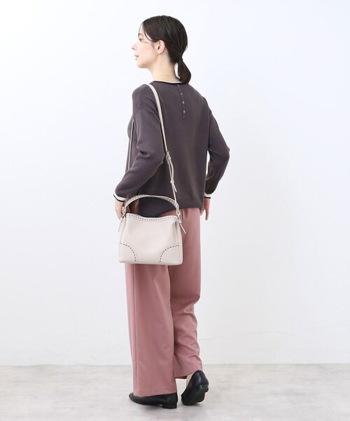 Reflect / リフレクト ハンドバッグ | 【収納力◎／付属ストラップあり】バイカラーステッチバッグ | 詳細8