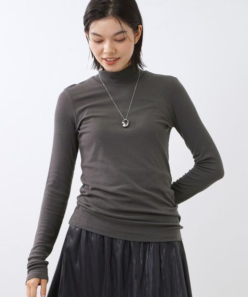 Reflect / リフレクト ニット・セーター | 【重ね着に大活躍◎/暖か保湿素材】プチタートルネックニット(チャコールグレー(013))