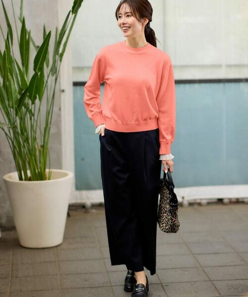 Reflect / リフレクト ニット・セーター | 【秋映え／重ね着風スタイルに◎】フリルプリーツスリーブニット | 詳細5