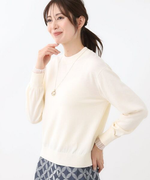 Reflect / リフレクト ニット・セーター | 【秋映え／重ね着風スタイルに◎】フリルプリーツスリーブニット | 詳細7