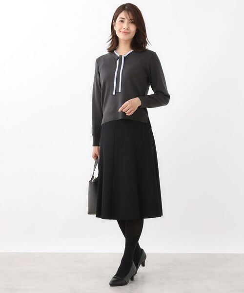 Reflect / リフレクト ニット・セーター | 【秋映え／なめらかな着心地】バイカラーボウタイ付きニット | 詳細12