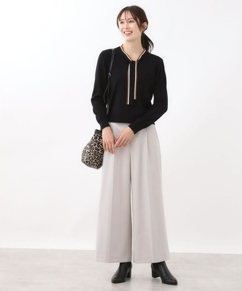 Reflect / リフレクト ニット・セーター | 【秋映え／なめらかな着心地】バイカラーボウタイ付きニット | 詳細15