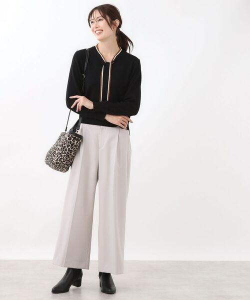 Reflect / リフレクト ニット・セーター | 【秋映え／なめらかな着心地】バイカラーボウタイ付きニット | 詳細16