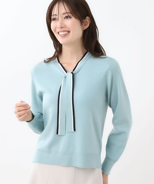 Reflect / リフレクト ニット・セーター | 【秋映え／なめらかな着心地】バイカラーボウタイ付きニット | 詳細19