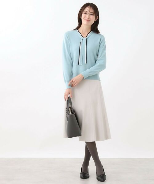 Reflect / リフレクト ニット・セーター | 【秋映え／なめらかな着心地】バイカラーボウタイ付きニット | 詳細20