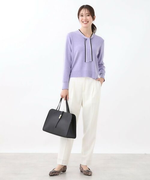 Reflect / リフレクト ニット・セーター | 【秋映え／なめらかな着心地】バイカラーボウタイ付きニット | 詳細23