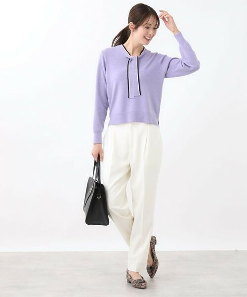 Reflect / リフレクト ニット・セーター | 【秋映え／なめらかな着心地】バイカラーボウタイ付きニット | 詳細24