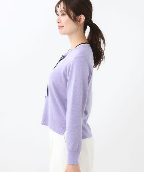 Reflect / リフレクト ニット・セーター | 【秋映え／なめらかな着心地】バイカラーボウタイ付きニット | 詳細28