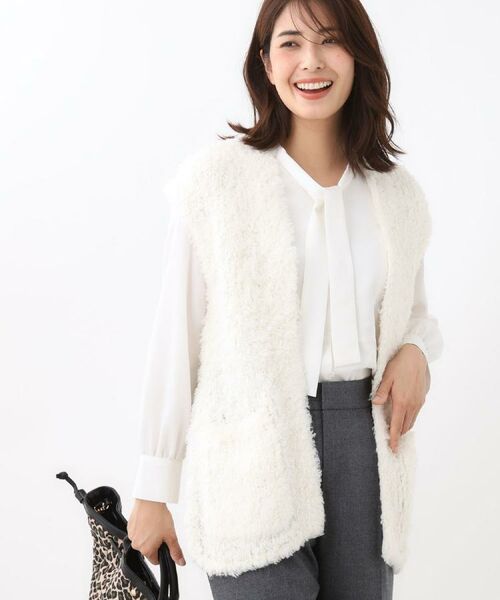 Reflect / リフレクト ベスト | 【秋映え／ふんわり軽い／ゆったりシルエット】ファンシーヤーンベスト | 詳細5