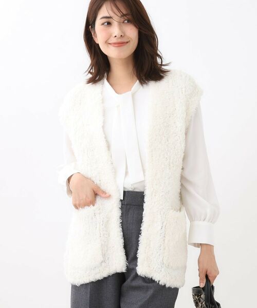 Reflect / リフレクト ベスト | 【秋映え／ふんわり軽い／ゆったりシルエット】ファンシーヤーンベスト | 詳細6