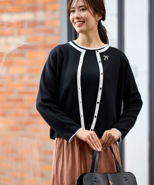 Reflect / リフレクト その他トップス | 【秋映え/単品使い◎/すっきり見え】ブローチ付きニットアンサンブル | 詳細1