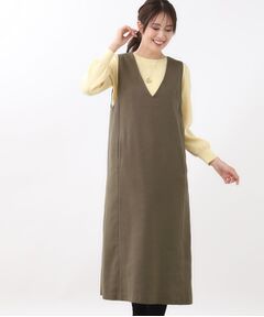 Reflect / リフレクト ロング・マキシ丈ワンピース | 【すっきりシルエット】スエードライクジャンパースカ―ト