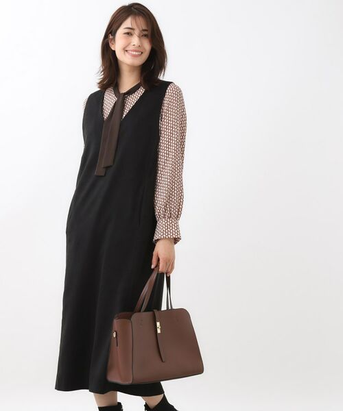 Reflect / リフレクト ロング・マキシ丈ワンピース | 【すっきりシルエット】スエードライクジャンパースカ―ト | 詳細1