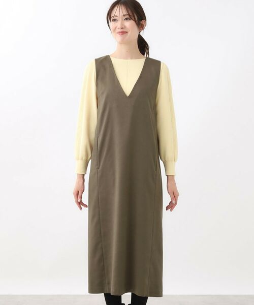 Reflect / リフレクト ロング・マキシ丈ワンピース | 【すっきりシルエット】スエードライクジャンパースカ―ト | 詳細10