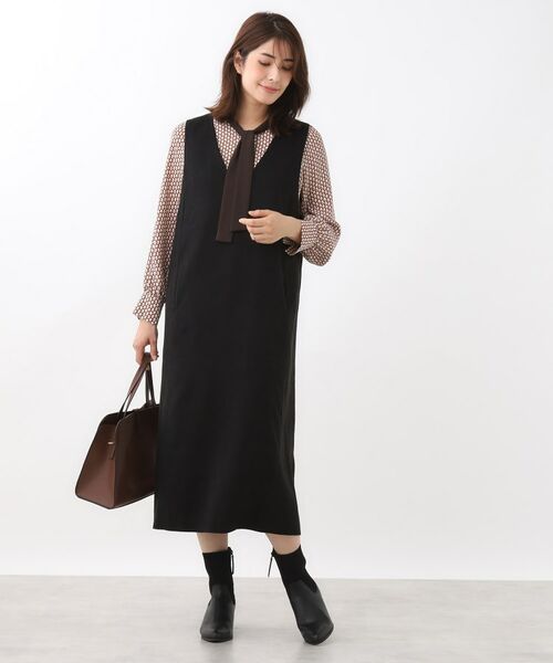 Reflect / リフレクト ロング・マキシ丈ワンピース | 【すっきりシルエット】スエードライクジャンパースカ―ト | 詳細3