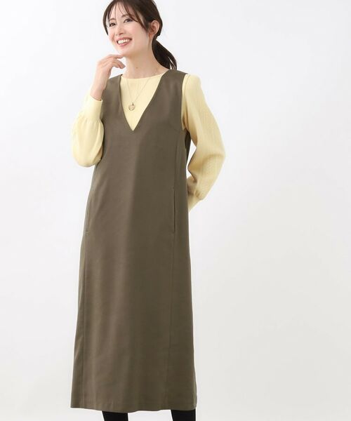 Reflect / リフレクト ロング・マキシ丈ワンピース | 【すっきりシルエット】スエードライクジャンパースカ―ト | 詳細5