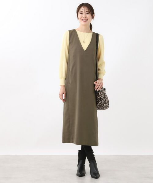 Reflect / リフレクト ロング・マキシ丈ワンピース | 【すっきりシルエット】スエードライクジャンパースカ―ト | 詳細6