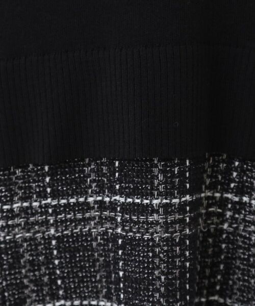 Reflect / リフレクト ロング・マキシ丈ワンピース | 【コートインでもすっきり◎】チェック柄ニットドッキングワンピース | 詳細10