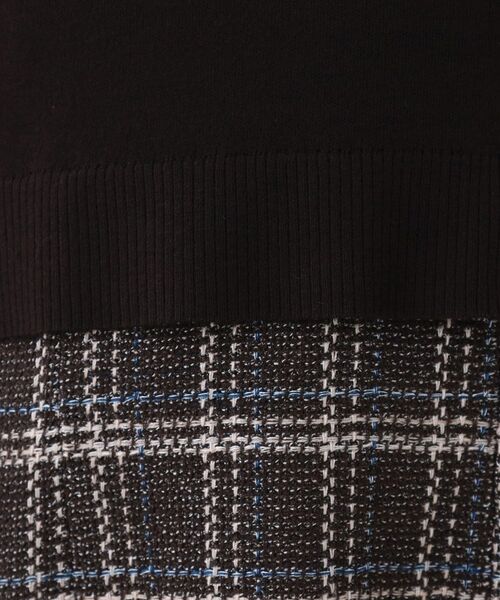 Reflect / リフレクト ロング・マキシ丈ワンピース | 【コートインでもすっきり◎】チェック柄ニットドッキングワンピース | 詳細15