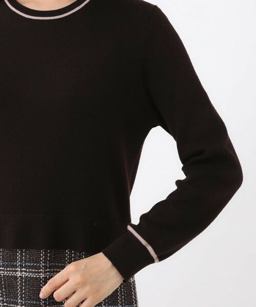 Reflect / リフレクト ロング・マキシ丈ワンピース | 【コートインでもすっきり◎】チェック柄ニットドッキングワンピース | 詳細21