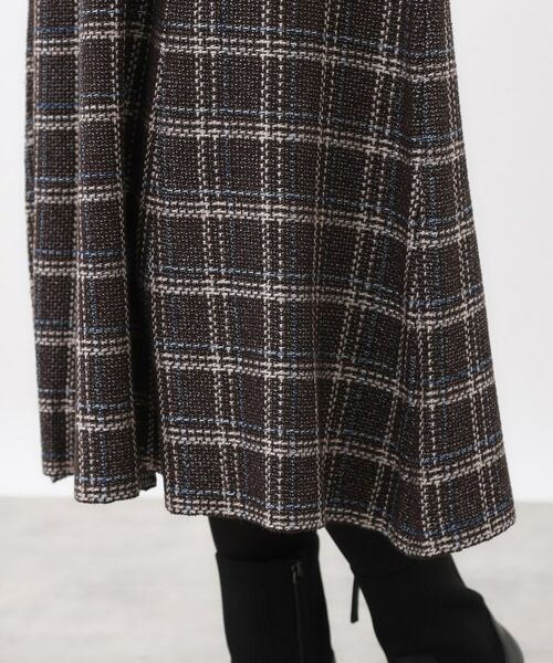 Reflect / リフレクト ロング・マキシ丈ワンピース | 【コートインでもすっきり◎】チェック柄ニットドッキングワンピース | 詳細23