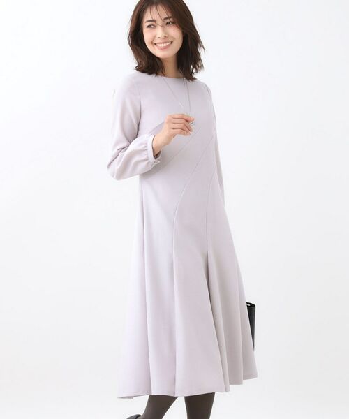 Reflect / リフレクト ロング・マキシ丈ワンピース | フィット&フレアワンピース(ライトグレー(011))