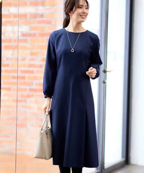 Reflect / リフレクト ロング・マキシ丈ワンピース | フィット&フレアワンピース(ネイビー(094))